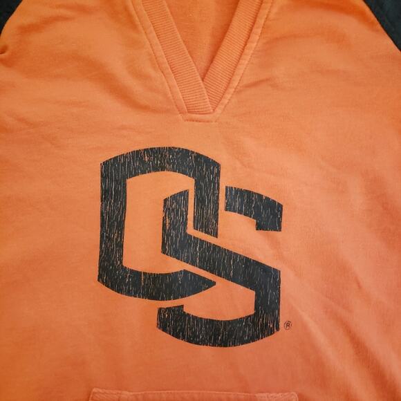 Columbia Oregon State Raglan Striped V Neck Hoodie Size Medium Beavers Football - Picture 4 of 5